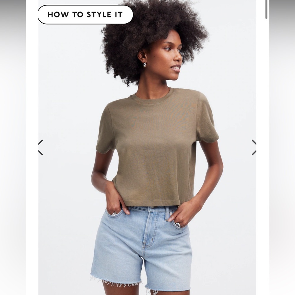 Two Madewell boxy crop T
